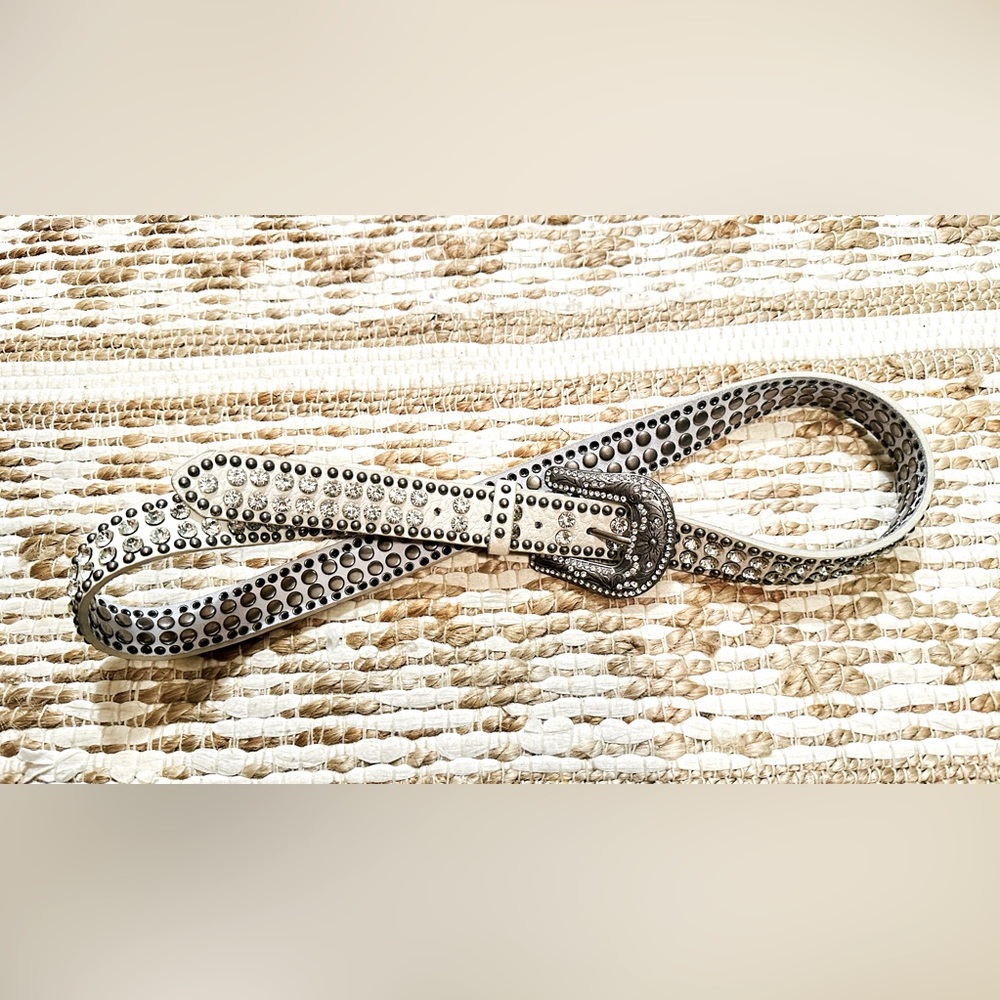 Rhinestone Western Cowgirl leather belt